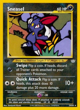 Sneasel 024/64  - 1st Edition - Rare