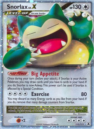 Snorlax Lv.X 111/111 - Rising Rivals Holofoil