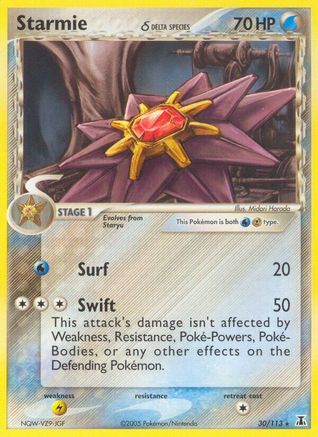 Starmie - 030/113 (Delta Species)/113  - Reverse Holofoil - Rare