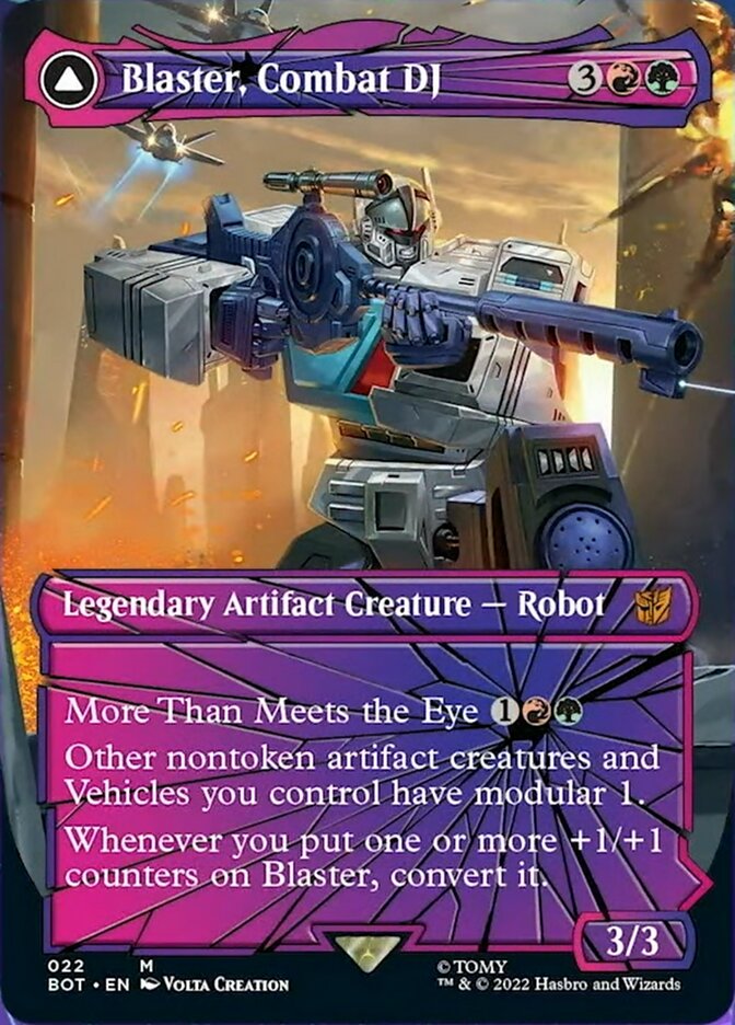 Blaster, Combat DJ (Shattered Glass) (BOT-022) - Transformers: (convertdfc, shatteredglass) (Borderless)