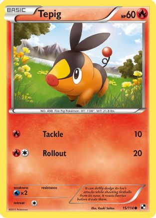 Tepig (15/114) [Noir et Blanc : Ensemble de base] 
