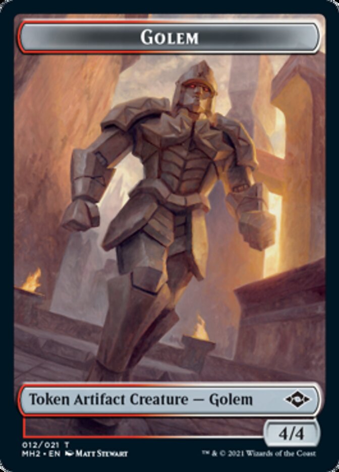 Indice (15) // Jeton double face Golem [Jetons Modern Horizons 2] 