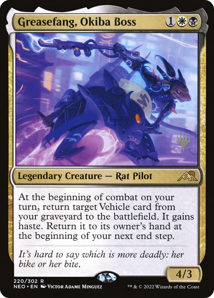 Greasefang, Okiba Boss (PPNEO-220P) - Kamigawa: Neon Dynasty Promos