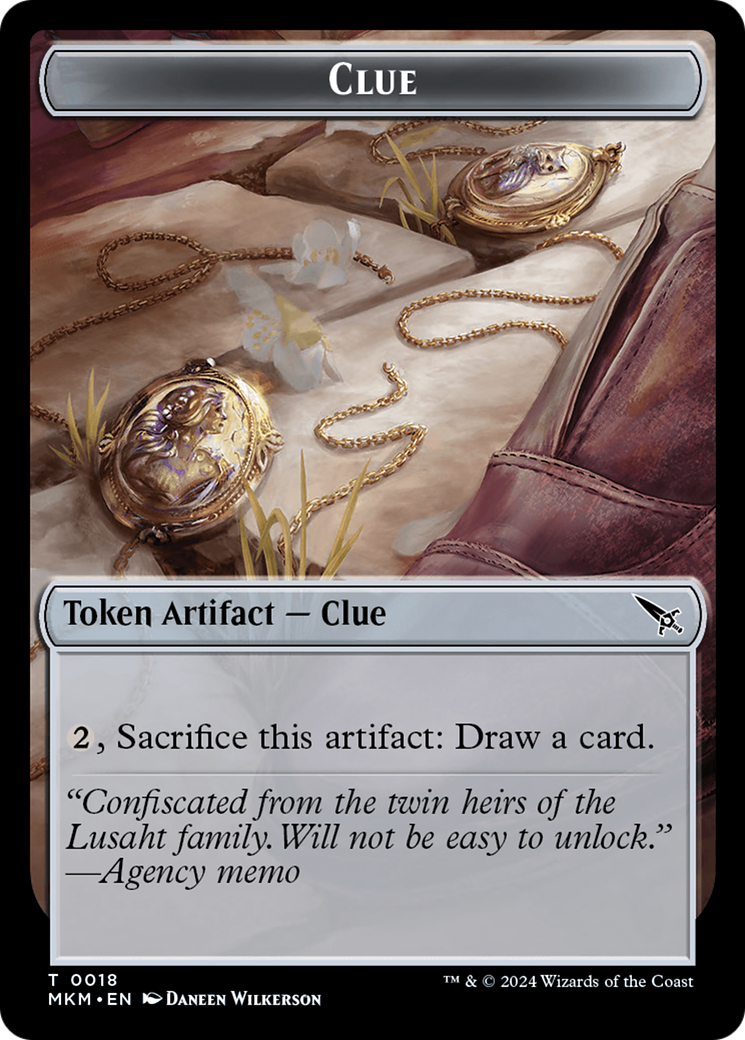 Indice (0018) // Un jeton double face 0045 [Meurtres à Karlov Manor Tokens] 