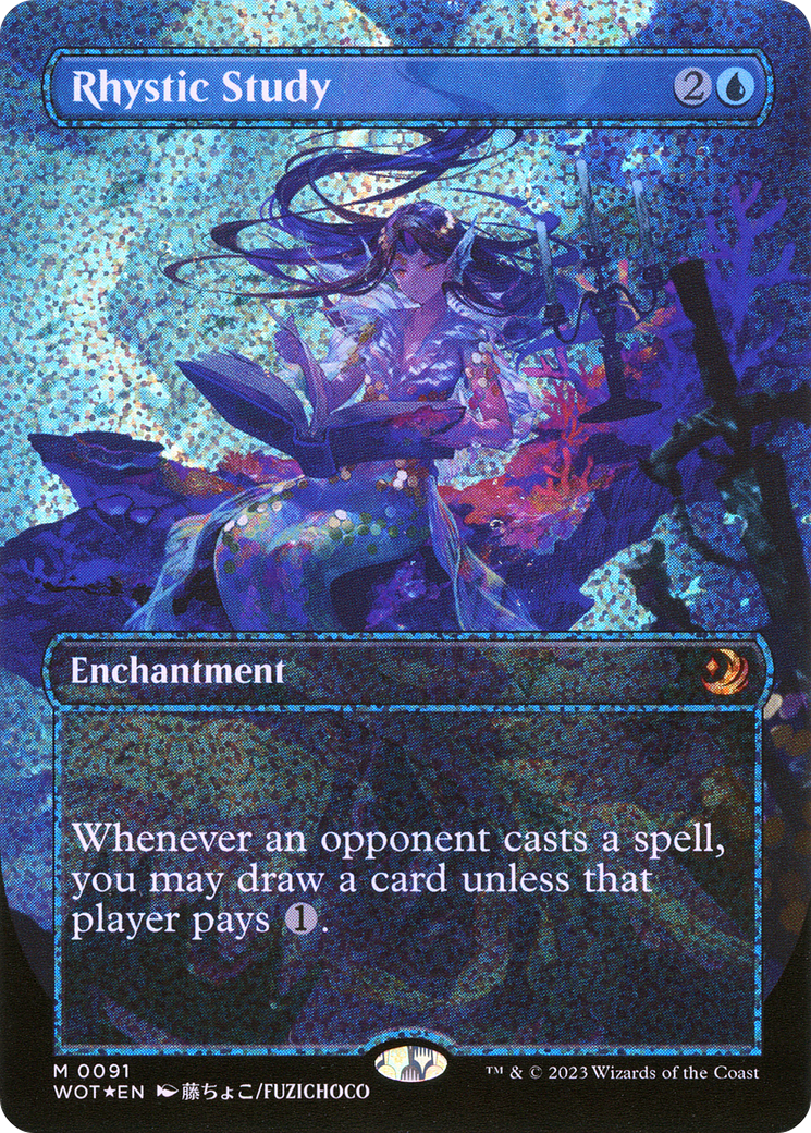 Rhystic Study (WOT-091) - Wilds of Eldraine: Enchanting Tales (Borderless) Foil
