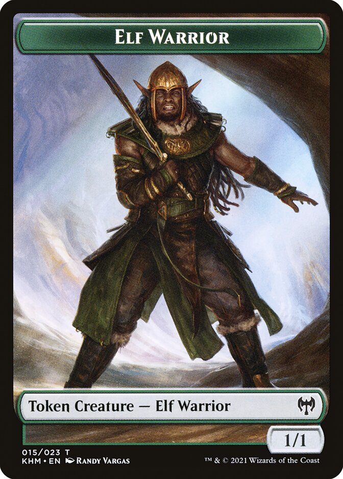 Élémentaire // Jeton double face Elf Warrior [Jetons de commandant Kaldheim] 