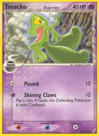 Treecko (68/100) (Espèce Delta) (Estampillé) [EX : Gardiens de cristal] 
