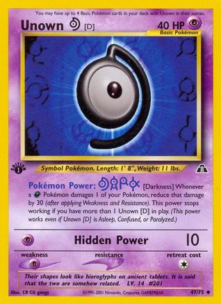 Unown [D] (47/75) [Neo Discovery 1ère édition] 