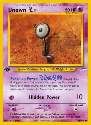 Unown [L] 086  - 1st Edition - Common