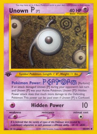 Unown [P] 058  - 1st Edition - Uncommon