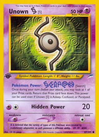Unown [S] 087  - 1st Edition - Common