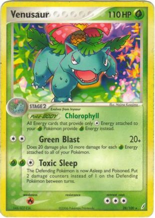 Venusaur 028/100  - Reverse Holofoil - Rare