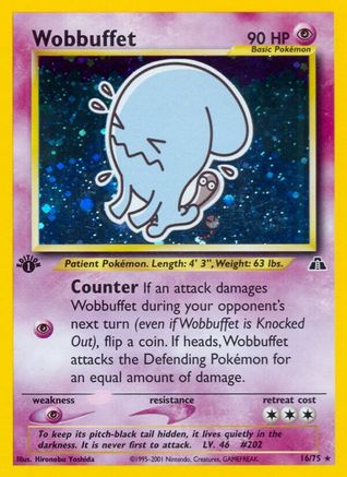 Wobbuffet (16) (16) 016/75  - 1st Edition Holofoil - Holo Rare