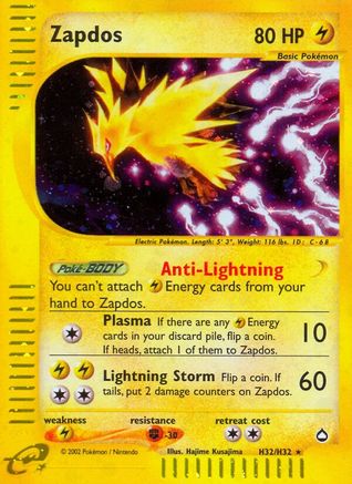 Zapdos (H32)  - Holofoil - Holo Rare
