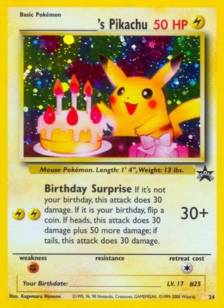 Pikachu de _____ (24) (Pikachu d'anniversaire) [Wizards of the Coast : Black Star Promos] 