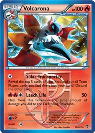 Volcarona (13/101) (Thème Deck exclusif) [Noir et blanc : Plasma Blast] 