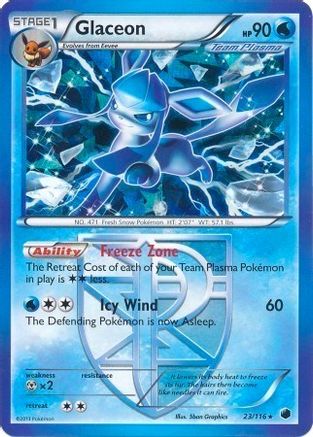 Glaceon (BW Plasma Freeze) 023/116  - Holofoil - Holo Rare