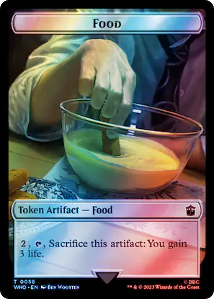Guerrier // Nourriture (0058) Jeton double face (Surge Foil) [Doctor Who Tokens] 