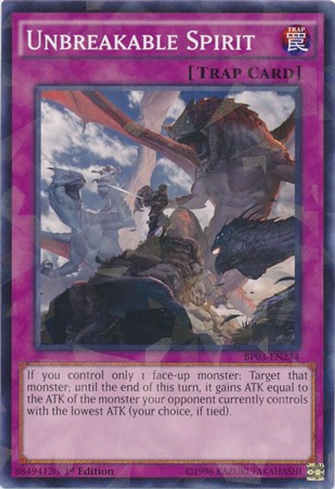 Unbreakable Spirit (Shatterfoil) (BP03-EN234) - Shatterfoil Rare