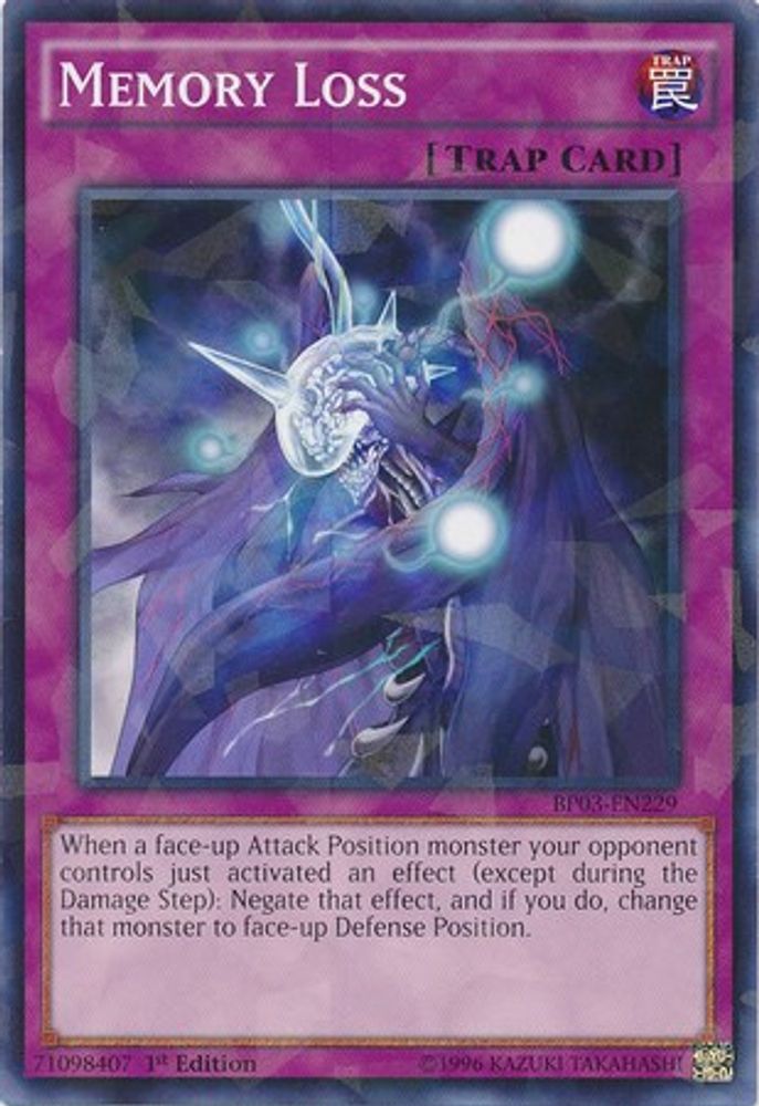 Memory Loss (Shatterfoil) (BP03-EN229) - Shatterfoil Rare