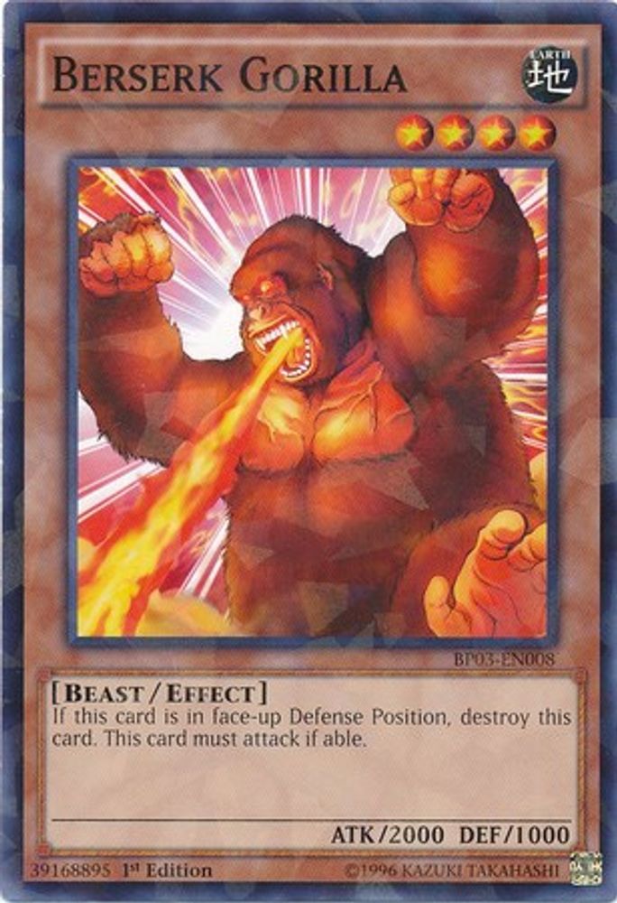 Berserk Gorilla (Shatterfoil) (BP03-EN008) - Shatterfoil Rare
