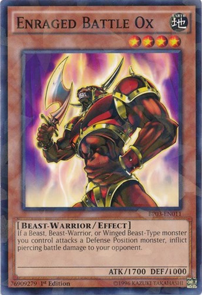 Enraged Battle Ox (Shatterfoil) (BP03-EN011) - Shatterfoil Rare