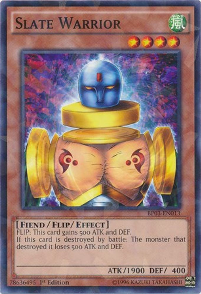 Slate Warrior (Shatterfoil) (BP03-EN013) - Shatterfoil Rare