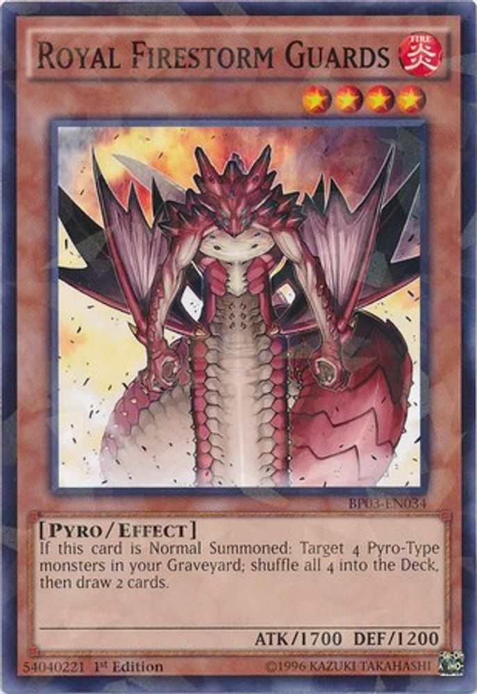 Royal Firestorm Guards (Shatterfoil) (BP03-EN034) - Shatterfoil Rare