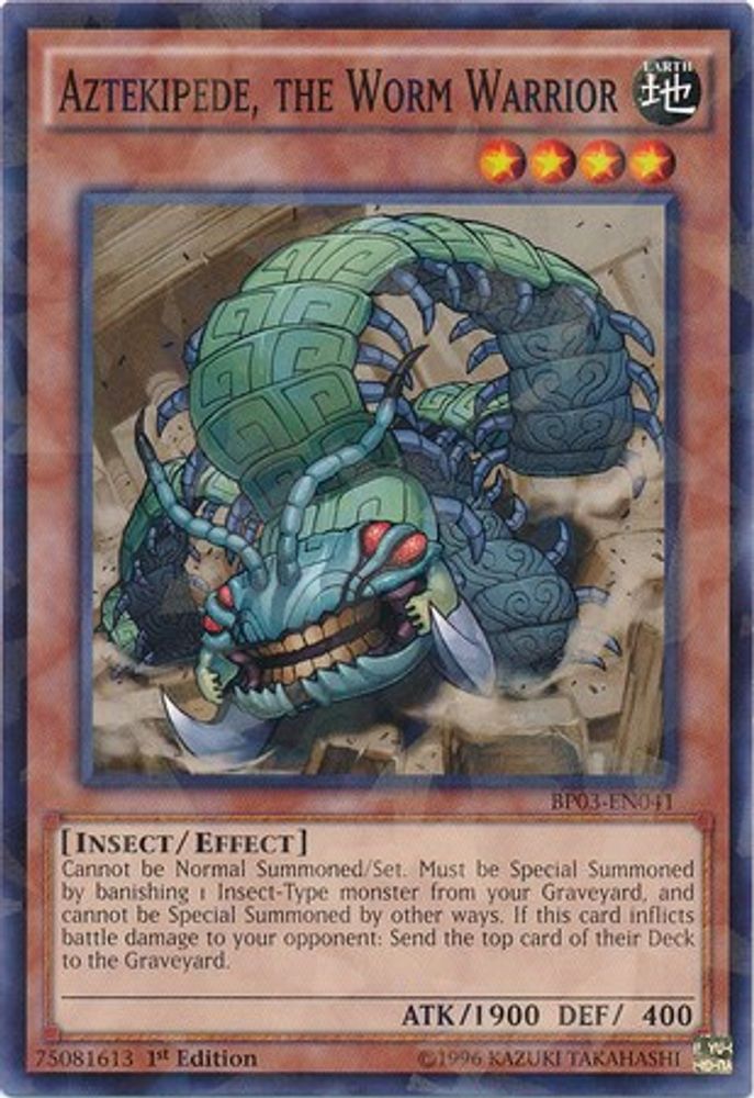 Aztekipede, the Worm Warrior (Shatterfoil) (BP03-EN041) - Shatterfoil Rare