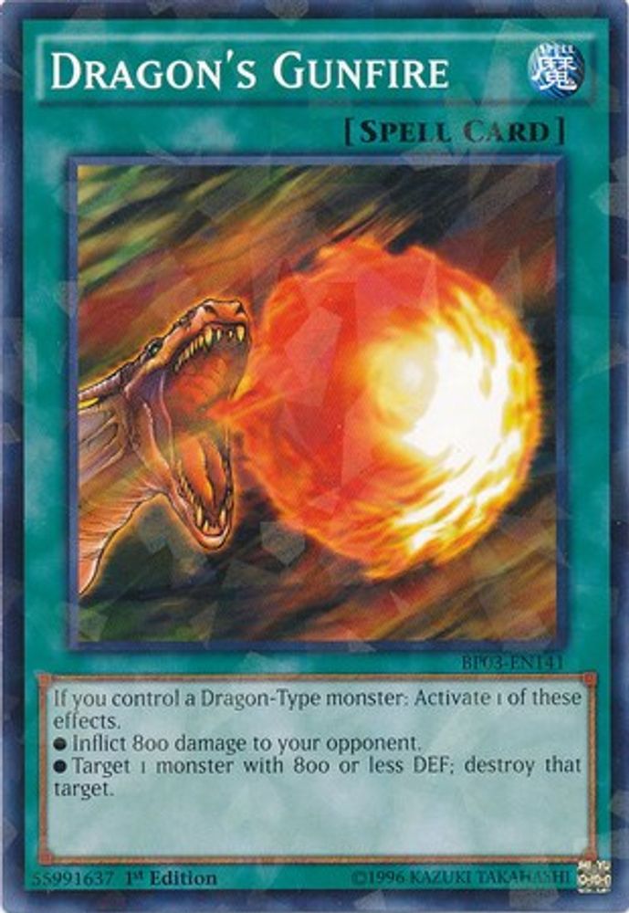Dragon's Gunfire (Shatterfoil) (BP03-EN141) - Shatterfoil Rare