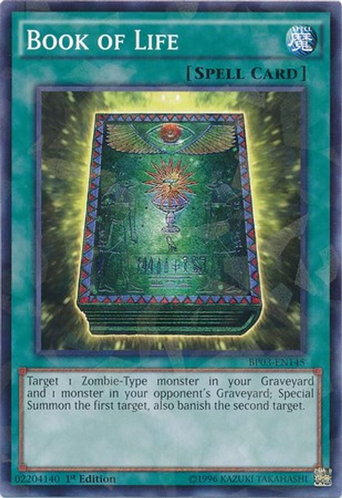 Book of Life (Shatterfoil) (BP03-EN145) - Shatterfoil Rare