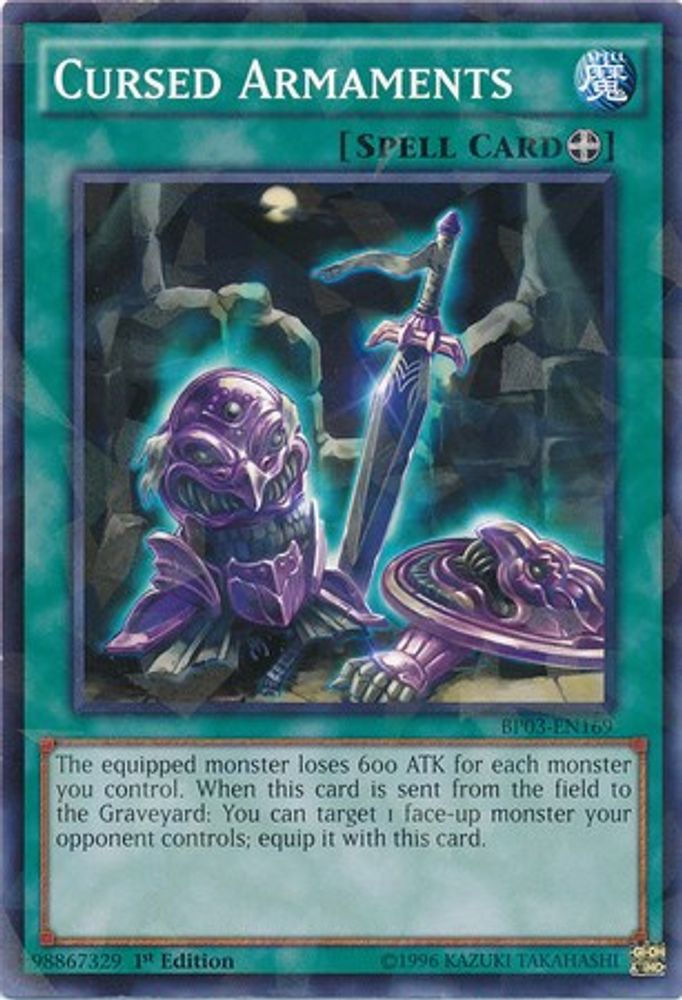 Cursed Armaments (Shatterfoil) (BP03-EN169) - Shatterfoil Rare