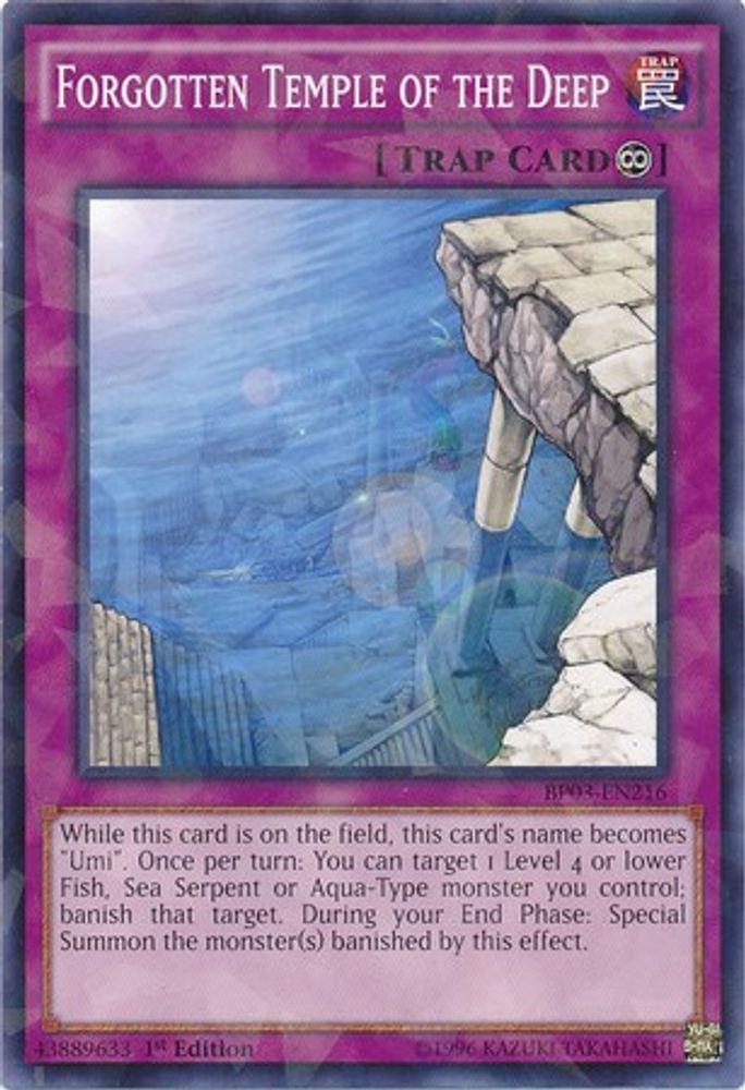 Forgotten Temple of the Deep (Shatterfoil) (BP03-EN216) - Shatterfoil Rare