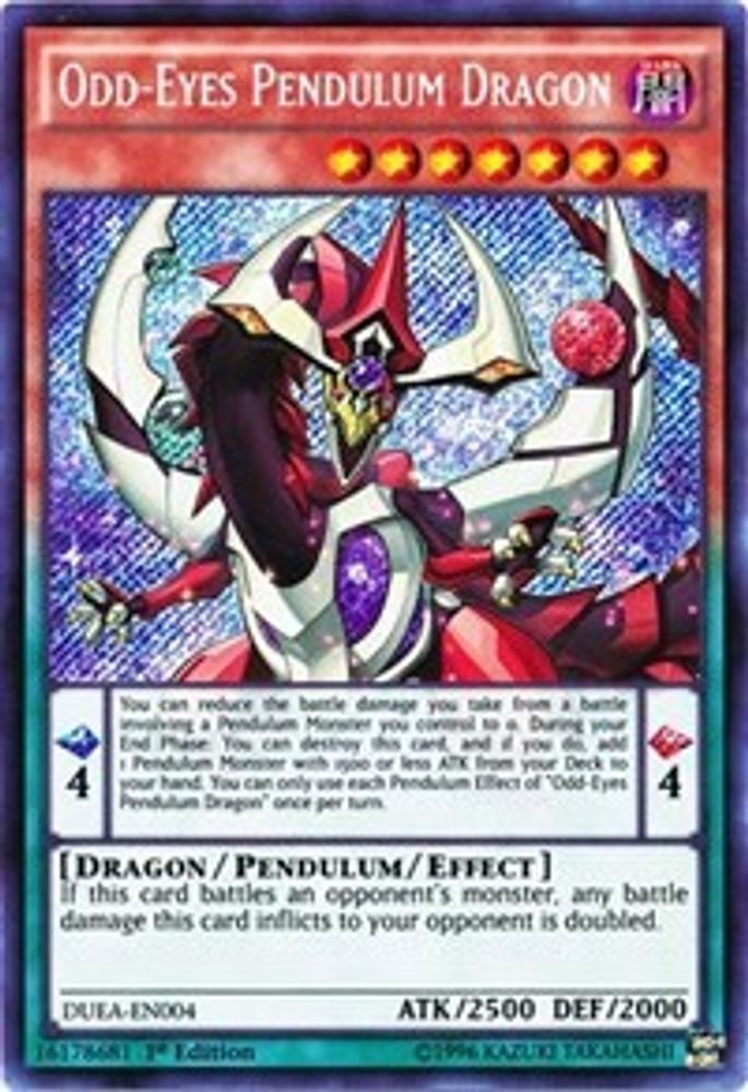 Odd-Eyes Pendulum Dragon (DUEA-EN004) - Secret Rare