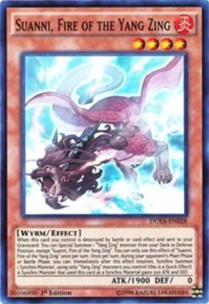Suanni, Fire of the Yang Zing (DUEA-EN028) - Super Rare
