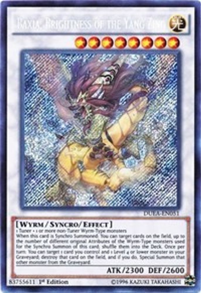 Baxia, Brightness of the Yang Zing (DUEA-EN051) - Secret Rare