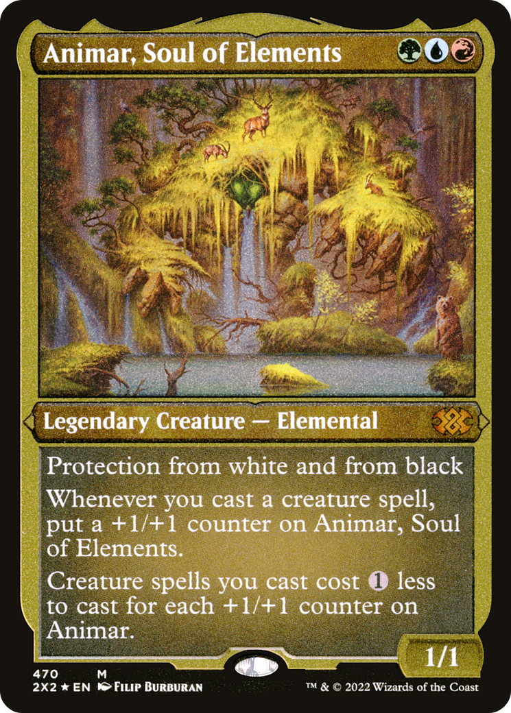 Animar, Soul of Elements (2X2-470) - Double Masters 2022 Etched Foil