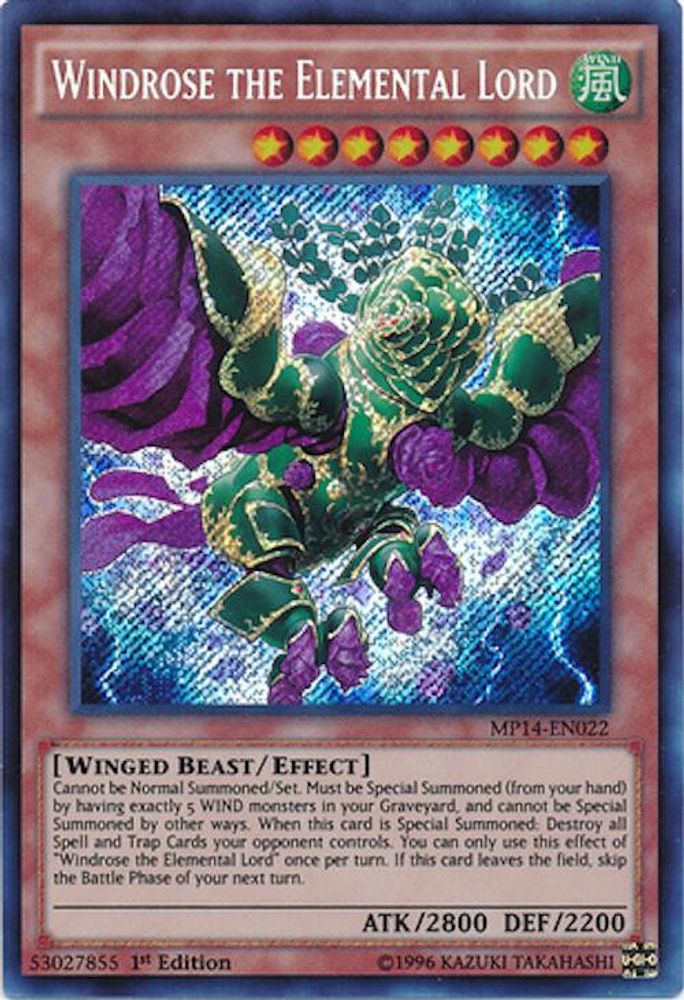 Windrose the Elemental Lord (MP14-EN022) - Secret Rare