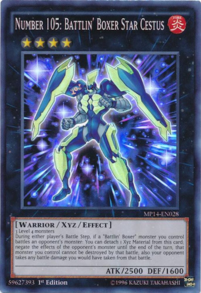 Number 105: Battlin' Boxer Star Cestus (MP14-EN028) - Super Rare