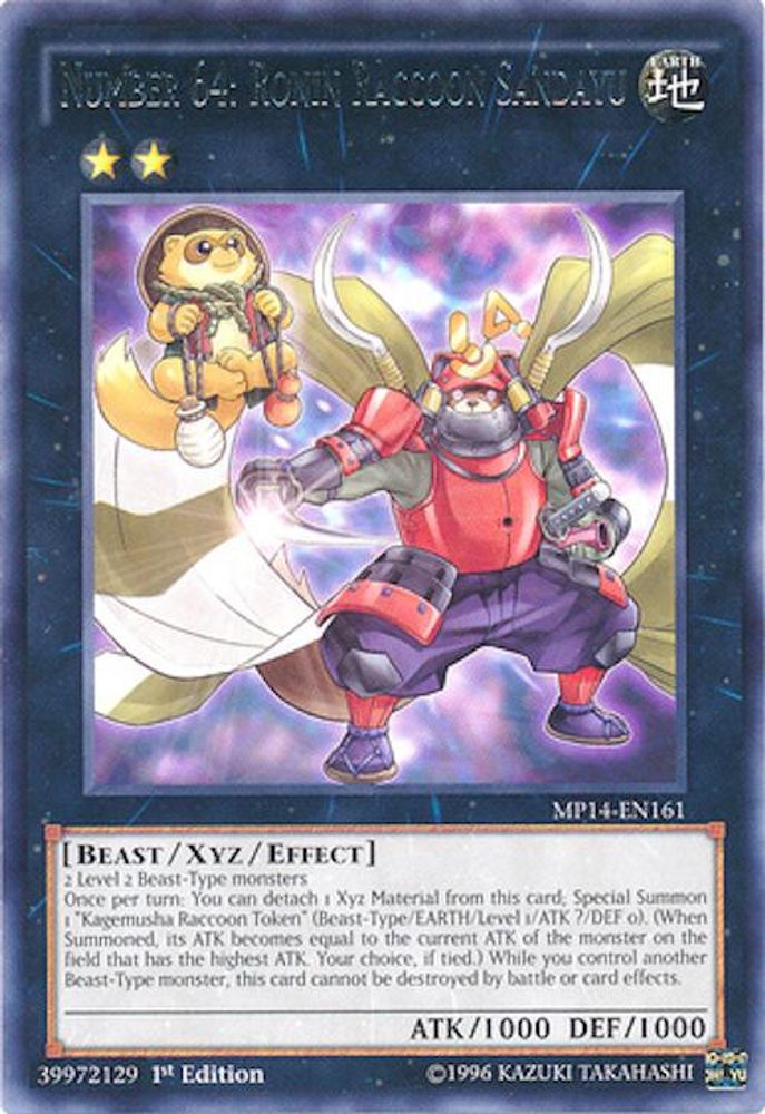 Numéro 64 : Ronin Raccoon Sandayu [MP14-EN161] Rare 
