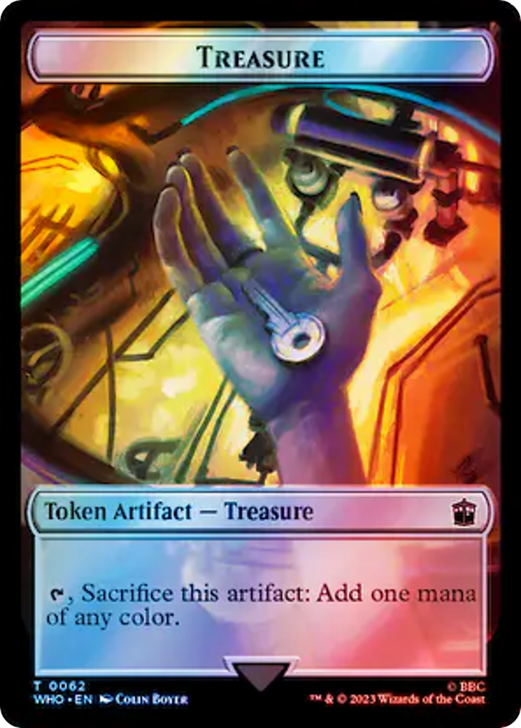 Human Noble // Trésor (0062) Jeton double face (Surge Foil) [Doctor Who Tokens] 