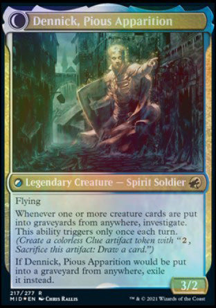Dennick, Pious Apprentice (PRE-217) - Innistrad: Midnight Hunt Promos: (Double Faced Transform) Foil