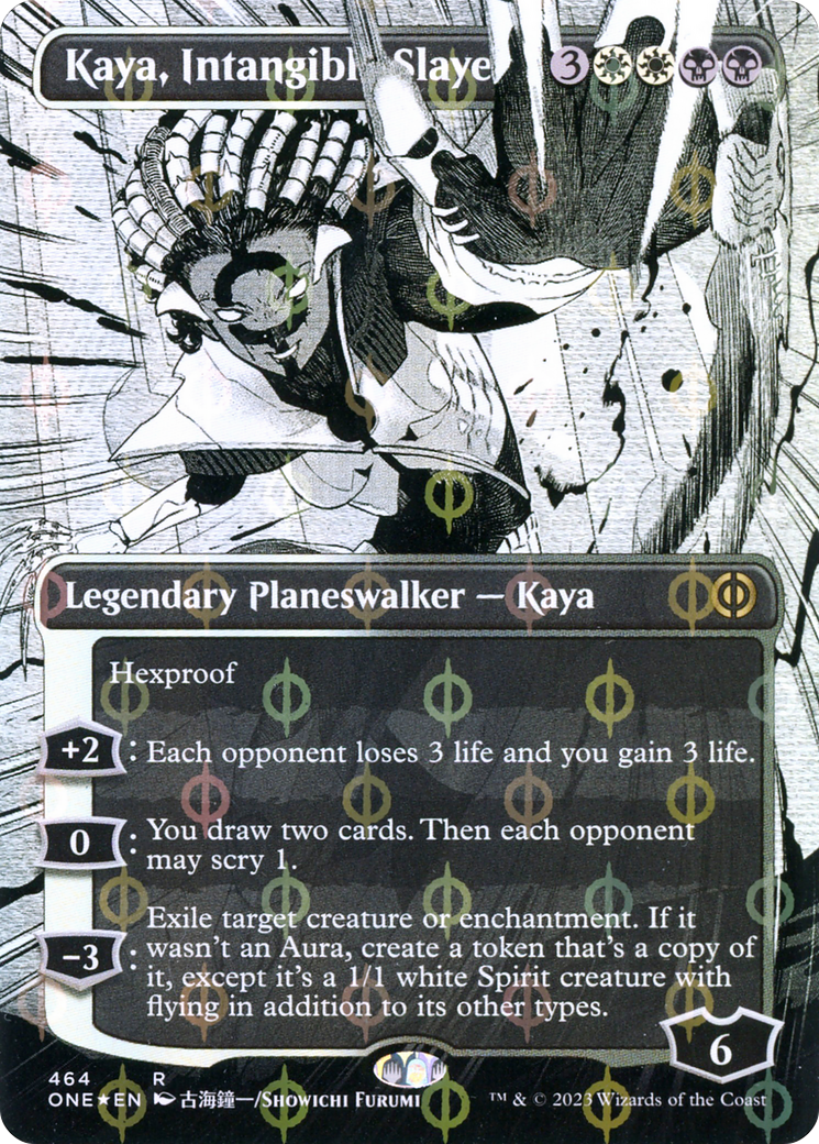 Kaya, Intangible Slayer (Borderless Manga Step-and-Compleat Foil) [Phyrexia : All Will Be One] 