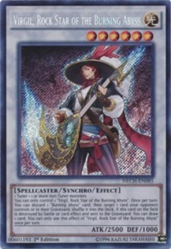 Virgil, Rock Star of the Burning Abyss (NECH-EN085) - Secret Rare