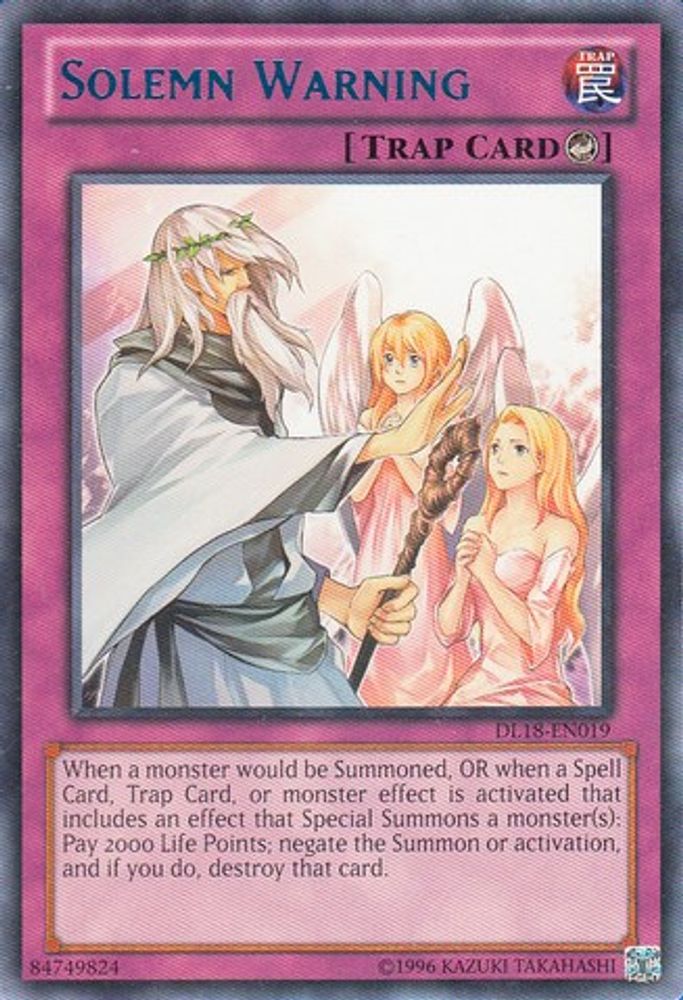 Solemn Warning (Blue) (DL18-EN019) - Rare