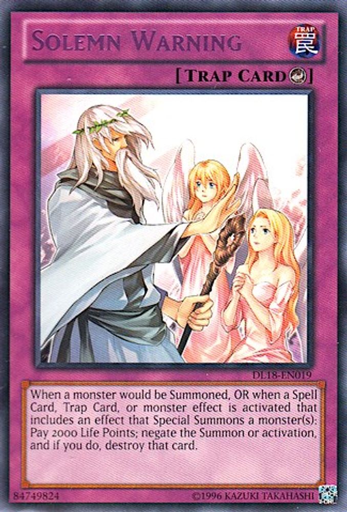 Solemn Warning (Purple) (DL18-EN019) - Rare