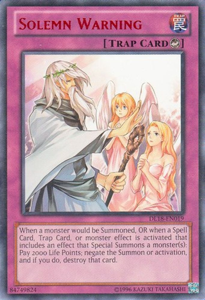 Avertissement solennel (rouge) [DL18-EN019] Rare 