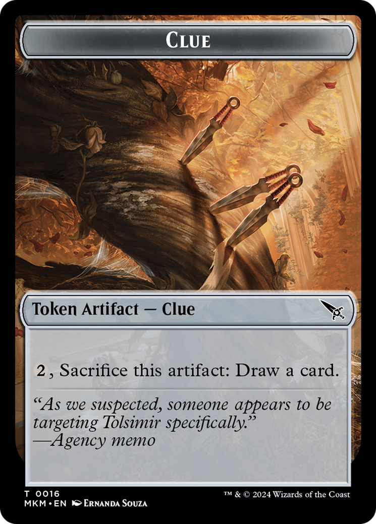 Indice (0016) // Un jeton double face 0043 [Meurtres à Karlov Manor Tokens] 