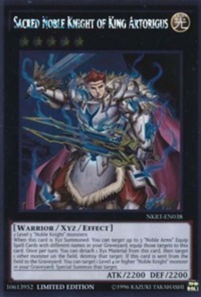 Sacred Noble Knight of King Artorigus (NKRT-EN038) - Platinum Rare
