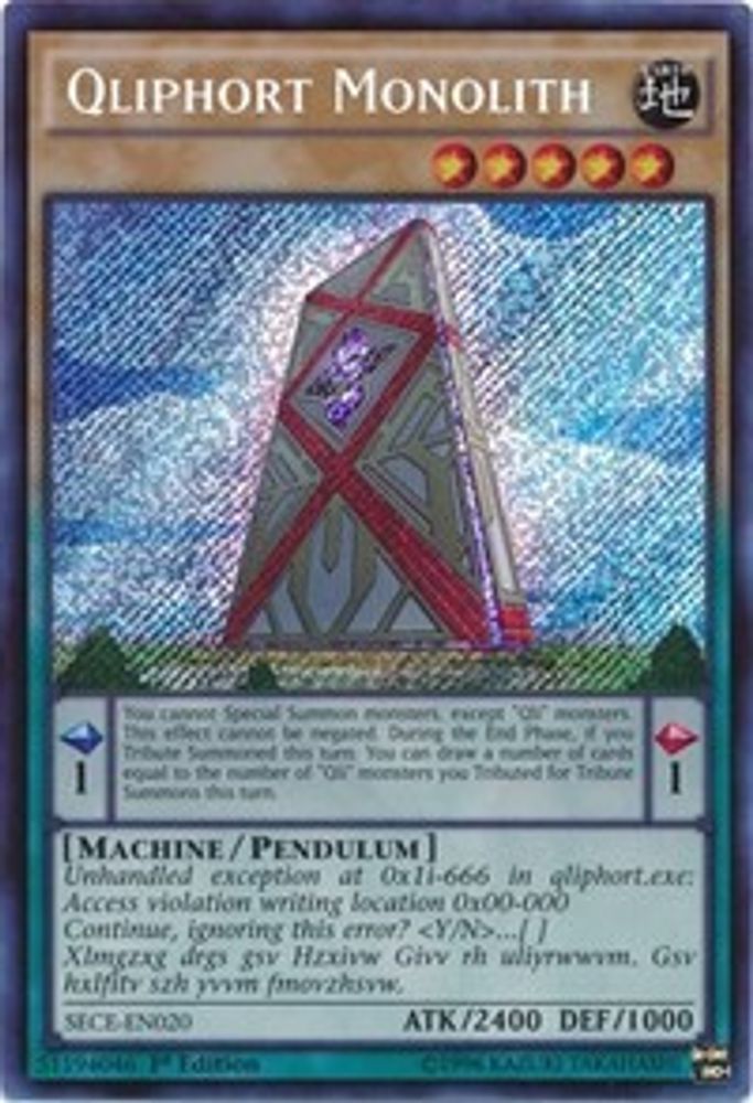 Qliphort Monolith (SECE-EN020) - Secret Rare